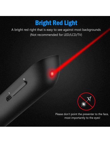 Clicker de Presentación DinoFire X16 Inalámbrico 100m USB