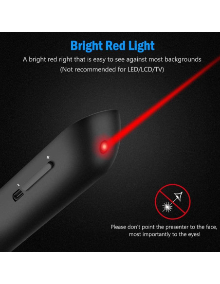 Clicker de Presentación DinoFire X16 Inalámbrico 100m USB