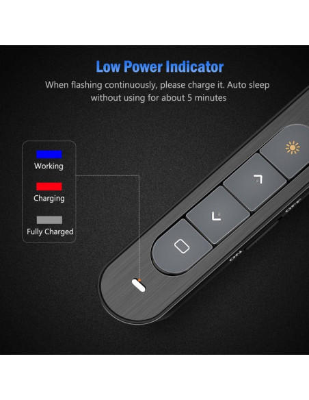 Clicker de Presentación DinoFire X16 Inalámbrico 100m USB