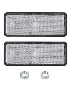 Reflectores Traseros PATIKIL 2 Pcs Plástico Blanco 8.8x3.4cm