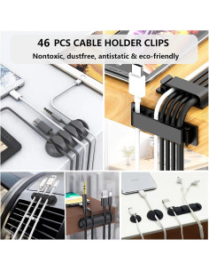 Kit de Organización de Cables N NOROCME 152 Piezas Negro 2