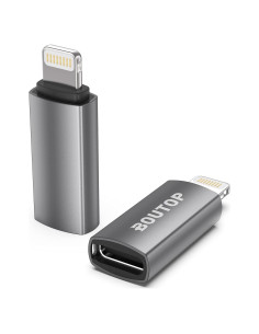 Adaptador USB C a Lightning BOUTOP 27W Carga Rápida 2 Pzs