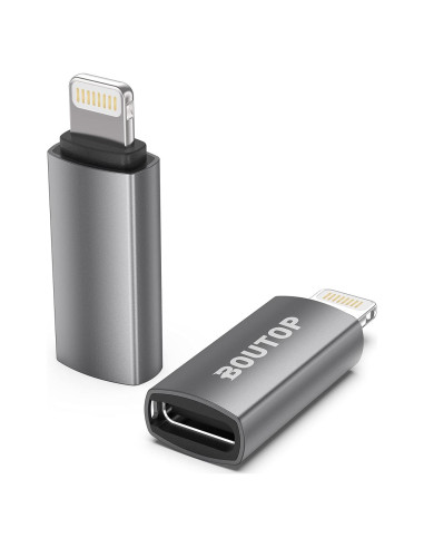 Adaptador USB C a Lightning BOUTOP 27W Carga Rápida 2 Pzs