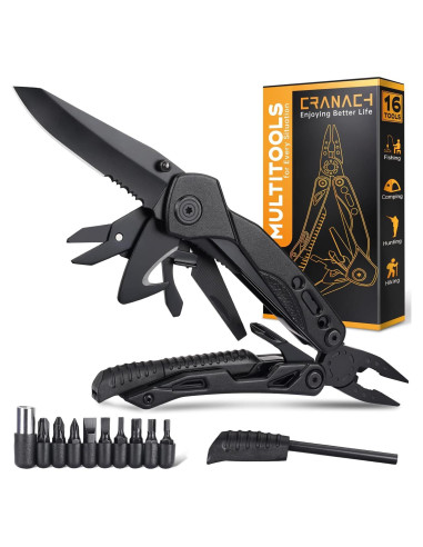 Cuchillo Multitool CRANACH 16 en 1 para Camping y Senderismo