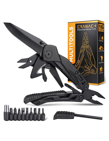 Cuchillo Multitool CRANACH 16 en 1 para Camping y Senderismo