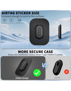 Funda TUDIOW para Samsung Galaxy SmartTag2 - 2 Pack Negro 2