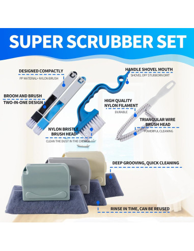 Kit de Limpieza de Ventanas Mudocp 13 Piezas Multicolor