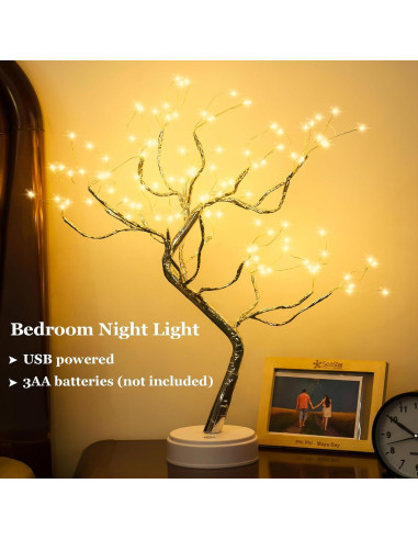 Lámpara Bonsai LED 108 Luz Blanca Cálida PXBNIUYA 50.8 cm