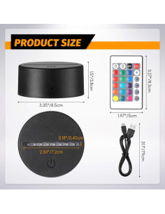 Base LED Nocturna Honoson 16 Colores Control Remoto 2