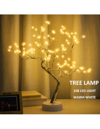 Lámpara Bonsai LED 108 Luz Blanca Cálida PXBNIUYA 50.8 cm