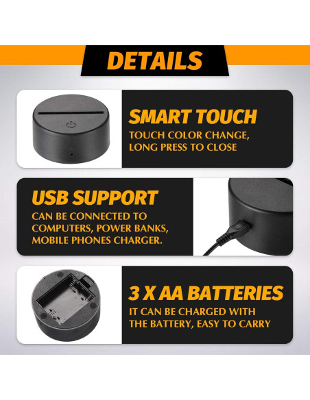 Base LED Nocturna Honoson 16 Colores Control Remoto