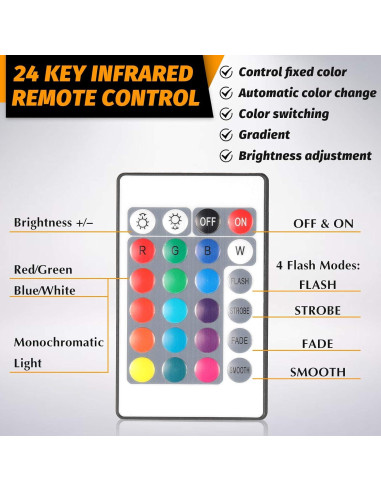 Base LED Nocturna Honoson 16 Colores Control Remoto