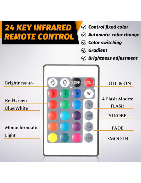 Base LED Nocturna Honoson 16 Colores Control Remoto