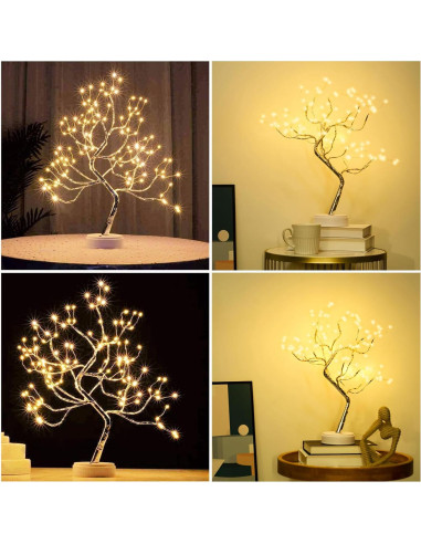Lámpara Bonsai LED 108 Luz Blanca Cálida PXBNIUYA 50.8 cm