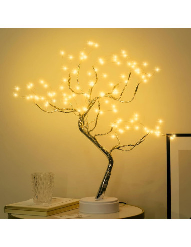 Lámpara Bonsai LED 108 Luz Blanca Cálida PXBNIUYA 50.8 cm