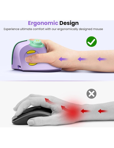 Ratón Ergonómico Inalámbrico Seenda MOU-302 Recargable USB/Bluetooth