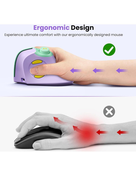 Ratón Ergonómico Inalámbrico Seenda MOU-302 Recargable USB/Bluetooth