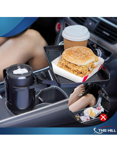 Bandeja para Portavasos This Hill 2 en 1 Ajustable para Coche