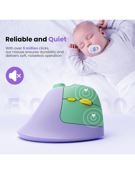 Ratón Ergonómico Inalámbrico Seenda MOU-302 Recargable USB/Bluetooth