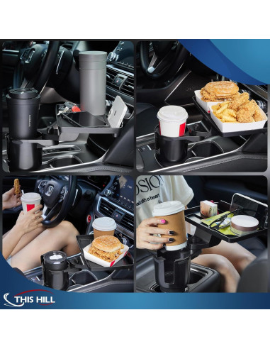 Bandeja para Portavasos This Hill 2 en 1 Ajustable para Coche