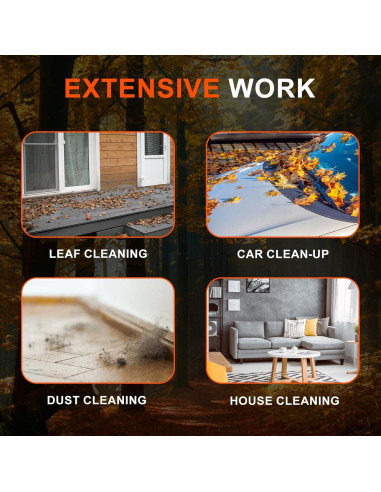 Soplador de Hojas Inalámbrico COMOWARE 20V 2 Baterías 210CFM