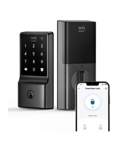 Cerradura Inteligente Eufy C210 WiFi, Control Remoto, Negro