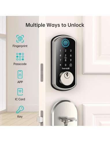 Cerradura WiFi Inteligente Hornbill Y4 con Huella Dactilar