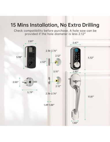 Cerradura WiFi Inteligente Hornbill Y4 con Huella Dactilar