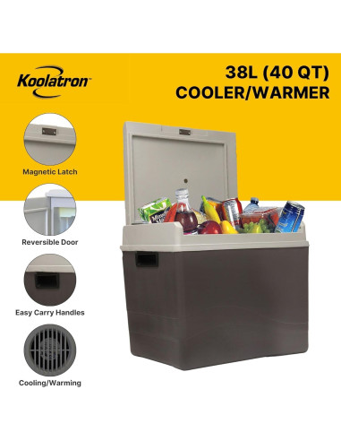 Koolatron Enfriador Calentador 12V 38L Termoeléctrico Portátil