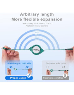Cable Retráctil Multi USB C SIQIWO QC 3.0 3 en 1 1m 2