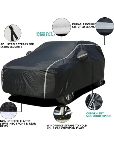 Funda de Coche Impermeable Coverado 190T SUV Ajuste Universal