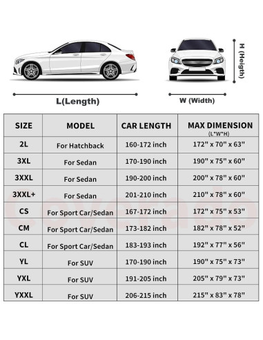 Funda de Coche Impermeable Coverado 190T SUV Ajuste Universal