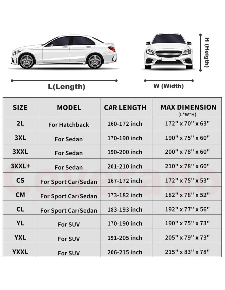 Funda de Coche Impermeable Coverado 190T SUV Ajuste Universal