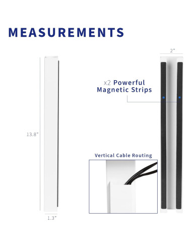 Canal de Cables Magnético VIVO DESK-AC01-1MW 35,56 cm Blanco