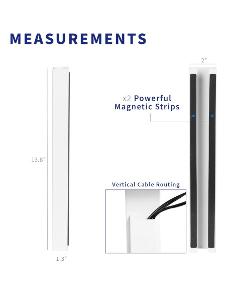 Canal de Cables Magnético VIVO DESK-AC01-1MW 35,56 cm Blanco