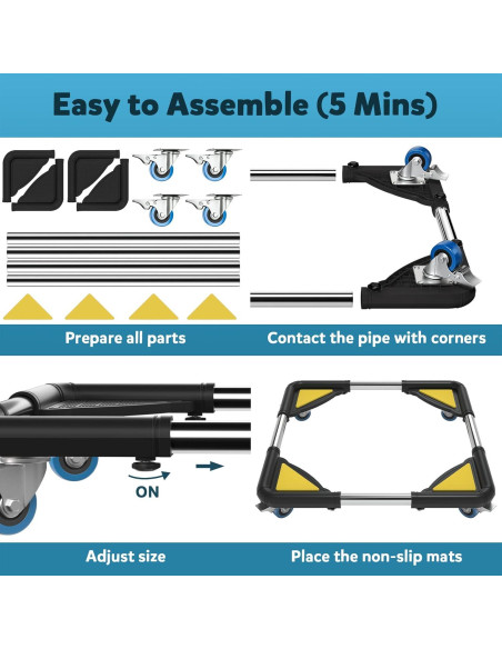 Carro Soporte Ajustable DOZAWA para Lavadora y Secadora