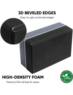 Bloque de Yoga Millenti Gris EVA Antideslizante 22.86x15.24x10.16 cm 2