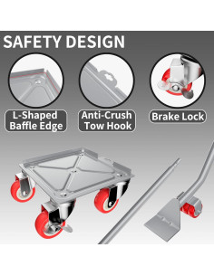 Carretilla de Muebles MYUEA 5 Ruedas Carga Pesada 1600 kg 2
