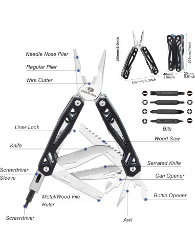 Multiherramienta MOSSY OAK 21-en-1 Acero Inoxidable Negro