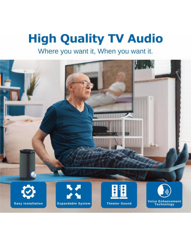 Altavoces Inalámbricos EARS para TV 5.8 GHz, Voz Clara