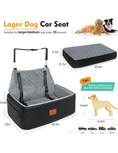 Asiento de Coche para Perros Grandes NEEZUKAR 75x50cm 2
