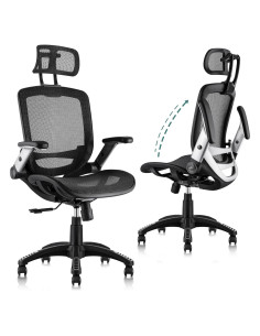 Silla de Oficina Ergonómica GABRYLLY Alta Espalda Negra