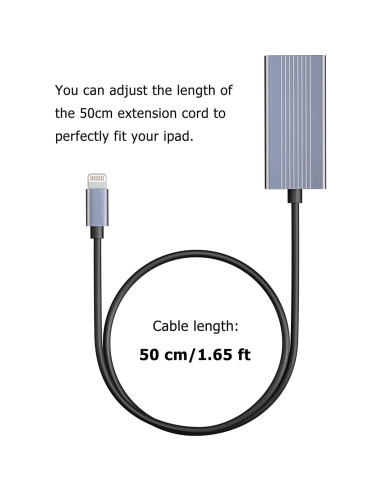 Adaptador Lightning a Ethernet IVSHOWCO 100Mbps 50cm