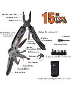 Multiherramienta 15 en 1 ForChic, Alicates y Accesorios 2