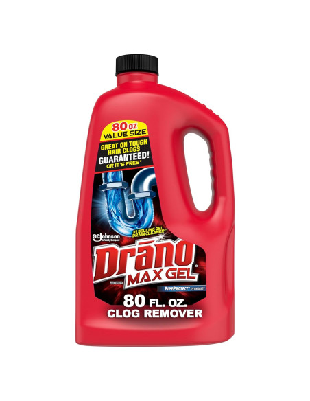Drano Max Gel 80 Oz Removedor de Obstrucciones para Drenajes