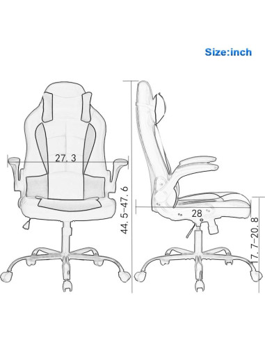 Silla de Juego BestOffice Ergonómica con Soporte Lumbar