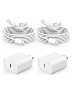 Cargador Rápido DelTucci USB C a Lightning 6FT 2 Pack