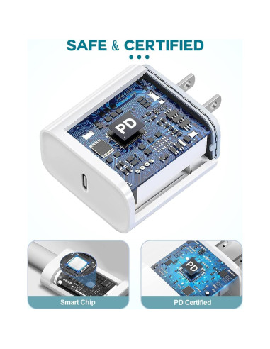 Cargador Rápido DelTucci USB C a Lightning 6FT 2 Pack