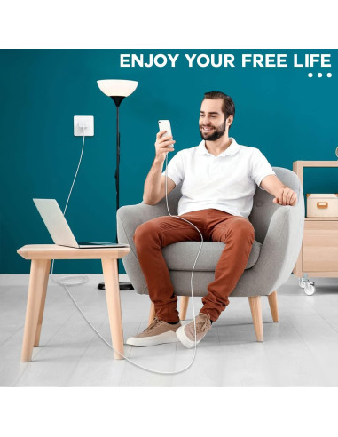 Cargador Rápido DelTucci USB C a Lightning 6FT 2 Pack