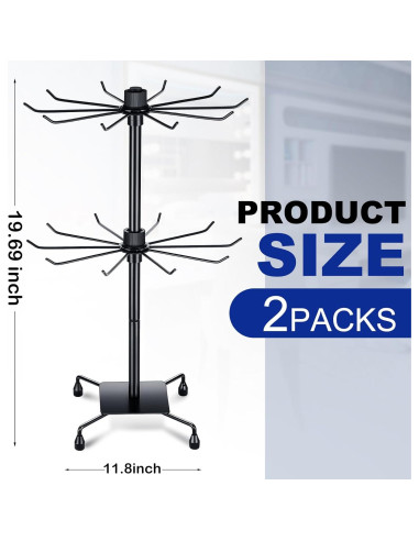 Soporte de Joyería BBTO Rotatorio 50x30 cm 2 Pcs Negro